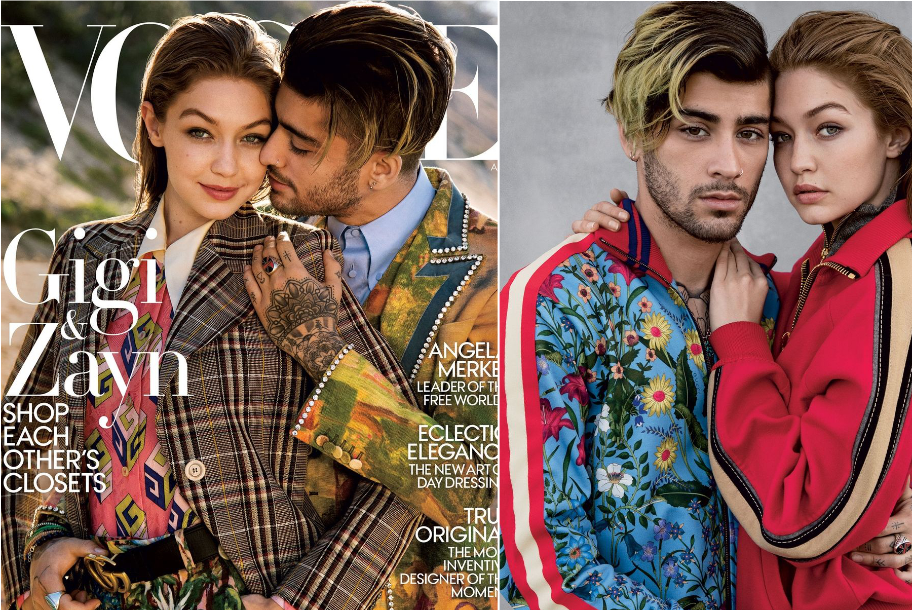 Pasangan romantis, <b>Zayn</b> <b>Malik</b> dan <b>Gigi</b> <b>Hadid</b> membawa tema kelembutan gender...